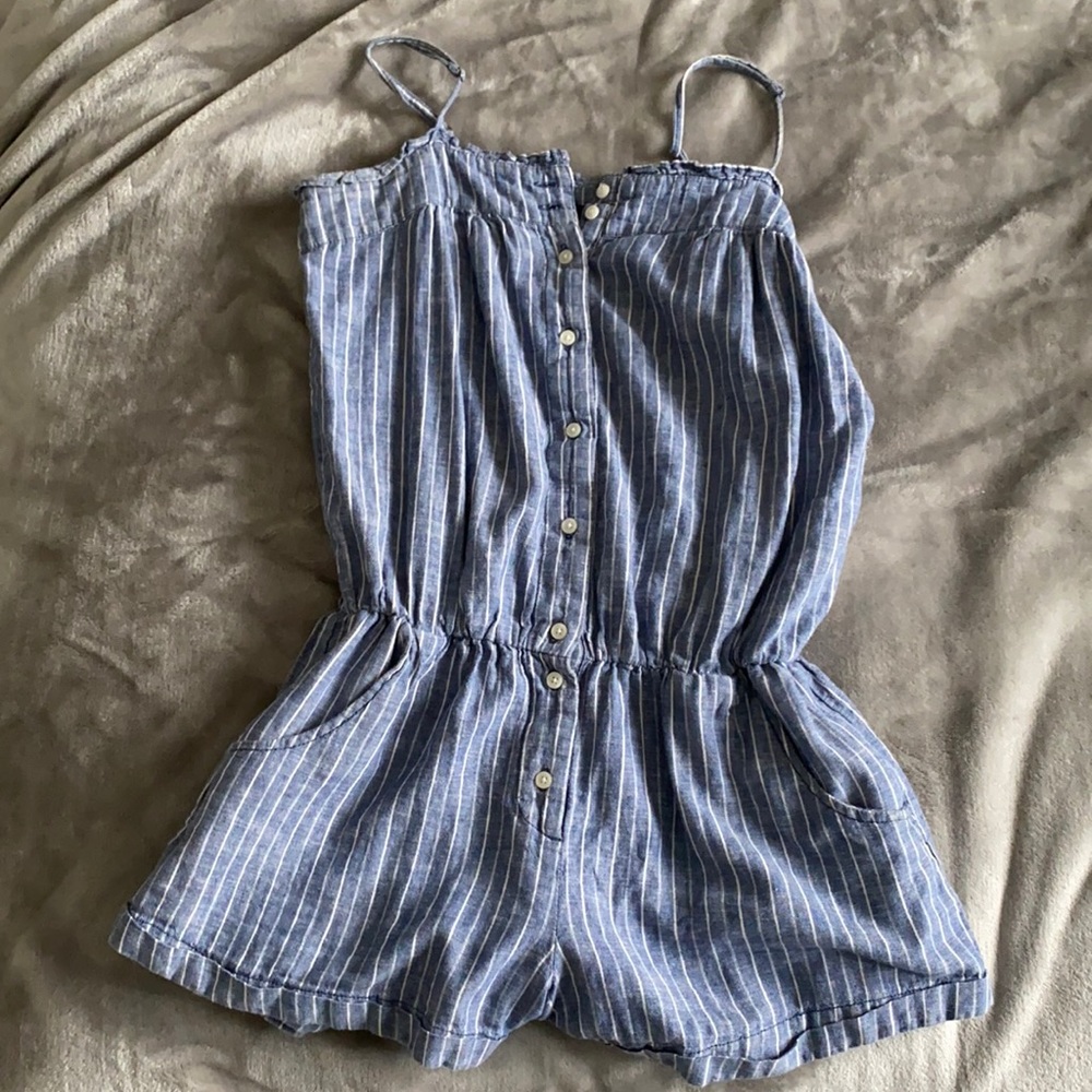 Gap blue striped romper